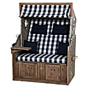 DeVries Strandkorb Trendy (L x B x H: 130 x 80 x 165 cm, Blau-Weiß (kariert)) | BAUHAUS