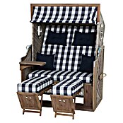 DeVries Strandkorb Trendy (L x B x H: 130 x 80 x 165 cm, Blau-Weiß (kariert)) | BAUHAUS
