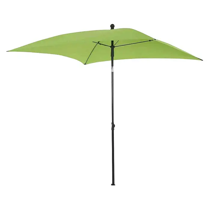 Siena Garden Marktschirm City Push - Grün, Bespannungsmaß (L x B): 180 x 180 cm - Bild einer grünen rechteckigen Sonnenschirm auf einem schwarzen Hintergrund.
