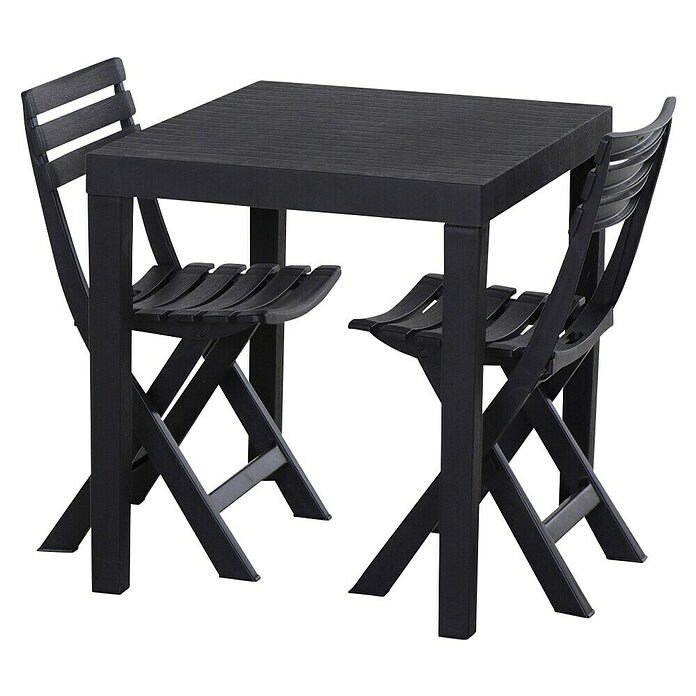 Progarden Gartenmöbel-Set Club (3 -tlg., Kunststoff, Anthrazit) | BAUHAUS