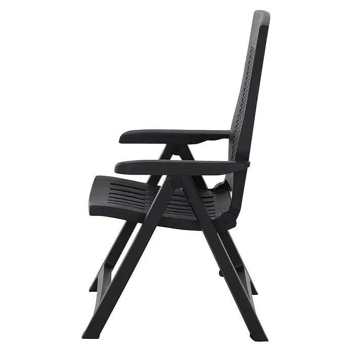 Progarden Klappstuhl Gold - Klappbar, Anthrazit, B x T x H: 57 x 59 x 106 cm - Schwarzer Klappstuhl für den Außenbereich. Dieser Stuhl ist ideal für Garten, Terrasse oder Balkon und lässt sich leicht verstauen.