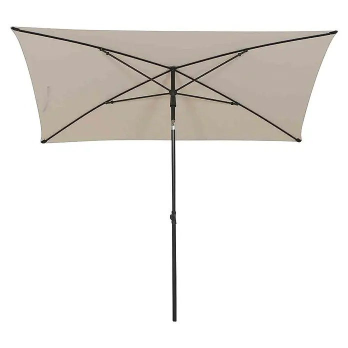 Siena Garden Marktschirm City Push - Natur, Bespannungsmaß (L x B): 140 x 210 cm - Rechteckiger Sonnenschirm mit schwarzem Gestell und beigem Schirmstoff, ideal für den Garten oder die Terrasse.