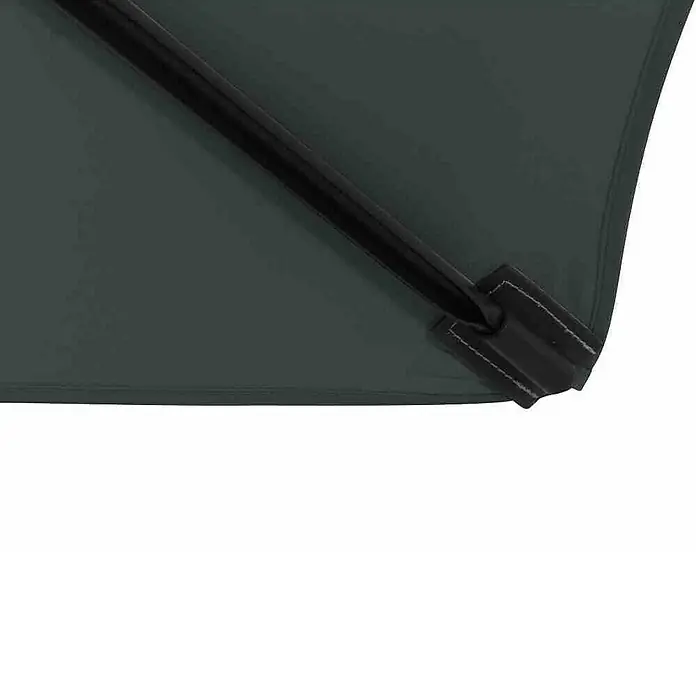 Siena Garden Marktschirm City Push - Anthrazit, Bespannungsmaß (L x B): 140 x 210 cm - Nahaufnahme eines quadratischen Sonnenschirms mit einem stabilen, schwarzen Rahmen, ideal für den Außenbereich.