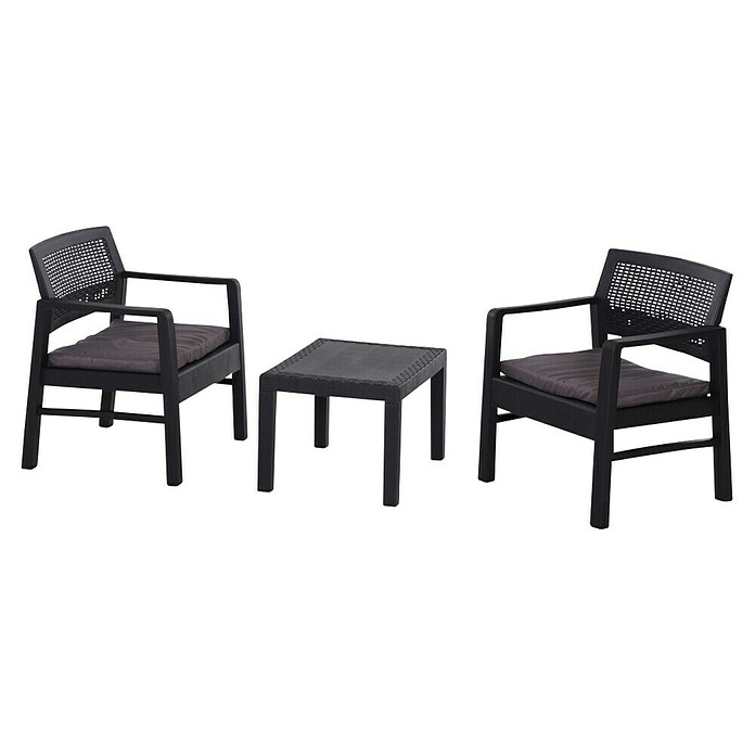 Progarden Gartenmöbel-Set Kraka (3 -tlg., 100% Polyester, 100% Polypropylen, Anthrazit) | BAUHAUS