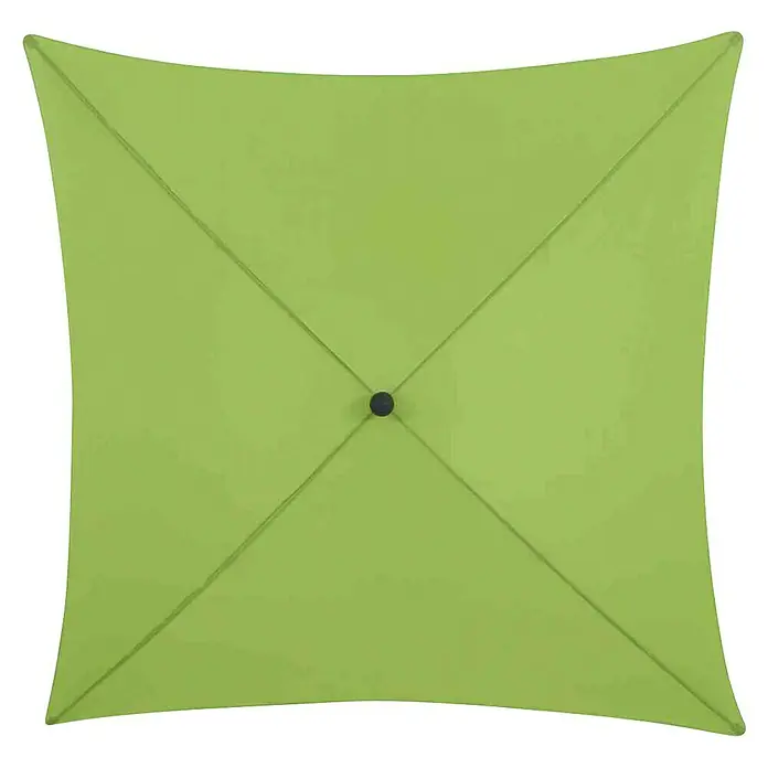 Siena Garden Marktschirm City Push - Grün, Bespannungsmaß (L x B): 180 x 180 cm - Detailaufnahme eines grünen, quadratischen Sonnenschirms von oben, der Schatten und Schutz bietet.