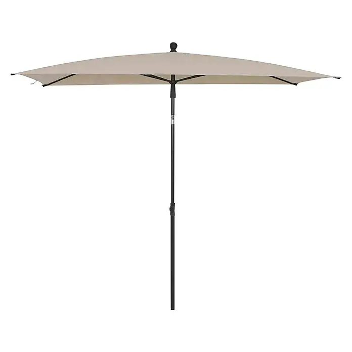 Siena Garden Marktschirm City Push - Natur, Bespannungsmaß (L x B): 140 x 210 cm - Sonnenschirm mit beigem Schirm und schwarzem Gestell, der Schutz vor der Sonne bietet. Ideal für Garten oder Terrasse.