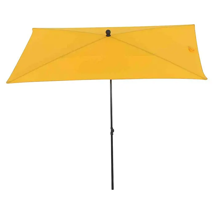 Siena Garden Marktschirm City Push - Gelb, Bespannungsmaß (L x B): 140 x 210 cm - Gelber, rechteckiger Sonnenschirm mit schwarzem Gestell, ideal für den Strand oder Garten. Der Schirm bietet optimalen Schutz vor der Sonne.