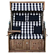 DeVries Strandkorb Trendy (L x B x H: 130 x 80 x 165 cm, Blau-Weiß (kariert)) | BAUHAUS