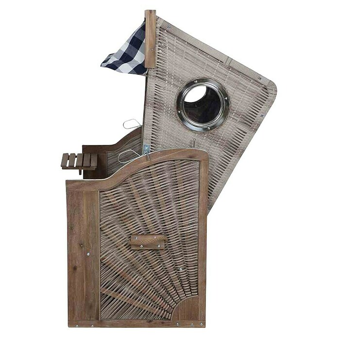 DeVries Strandkorb Trendy (L x B x H: 130 x 80 x 165 cm, Blau-Weiß (kariert)) | BAUHAUS