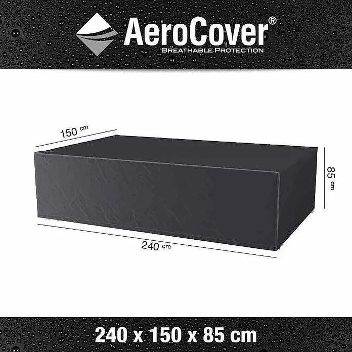 Sitzgruppen-Schutzhülle Aerocover - L x B x H: 240 x 150 x 85 cm, Kunststoff - Eine AeroCover Schutzhülle für Gartenmöbel, atmungsaktiv und in den Maßen 240 x 150 x 85 cm, für optimalen Schutz Ihrer Möbel.