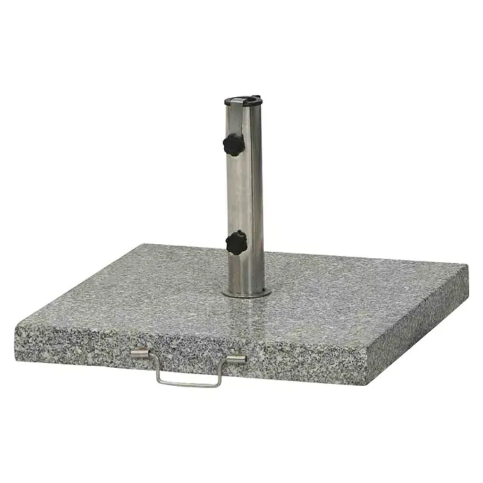 Siena Garden Granitschirmständer - 45 kg, L x B: 55 x 55 cm - Bild eines Schirmständers aus Granit mit einem robusten Edelstahlrohr zur Befestigung des Schirms.