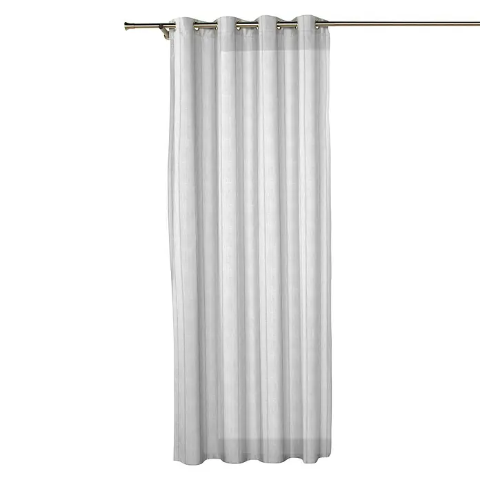 Visillo para ventana Hiba - 140 x 270 cm, 79% poliéster - 21% lino, Blanco - Elegante cortina blanca con colgador de ojales. Ideal para salones o dormitorios, ofrece intimidad y permite el paso de luz suave.
