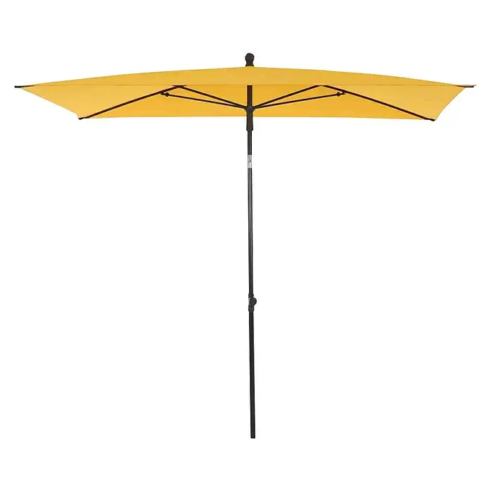 Siena Garden Marktschirm City Push - Gelb, Bespannungsmaß (L x B): 140 x 210 cm - Gelber quadratischer Sonnenschirm für den Außenbereich mit schwarzem Gestell. Schützt vor Sonne auf Terrasse oder Balkon.