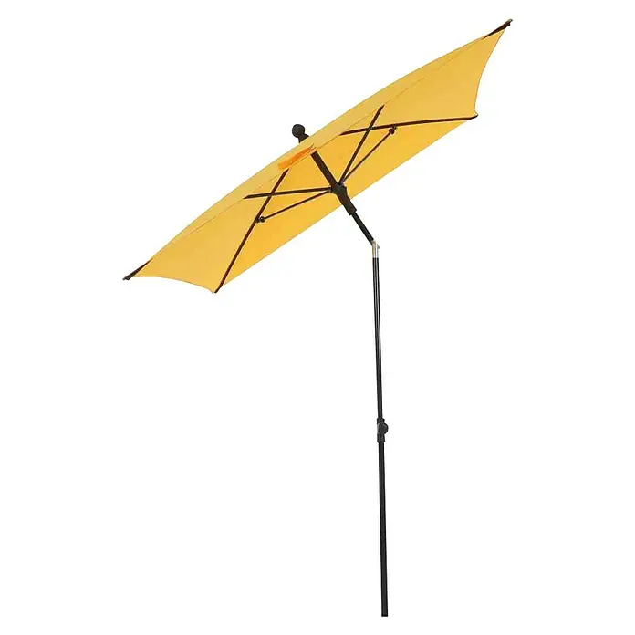 Siena Garden Marktschirm City Push - Gelb, Bespannungsmaß (L x B): 140 x 210 cm - Gelber Gartenschirm mit schwarzem Gestell, der idealen Schutz vor der Sonne bietet und Schatten spendet.\n