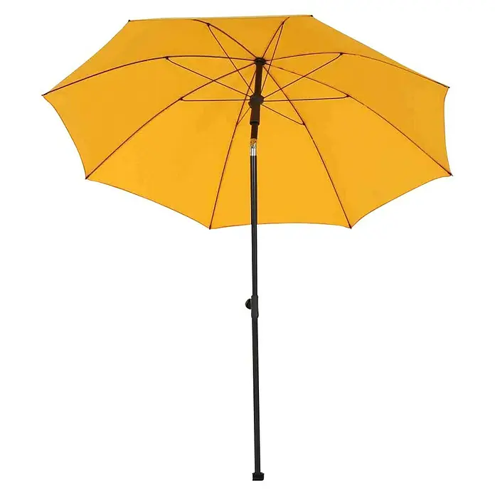 Siena Garden Marktschirm rund City Push - Gelb, Durchmesser Bespannung: 180 cm - Gelber Sonnenschirm mit schwarzem Ständer, ideal für den Garten oder die Terrasse. Schützt vor Sonne und bietet Schatten.