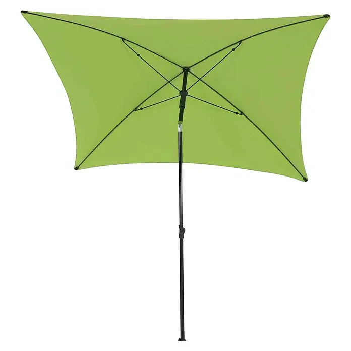 Siena Garden Marktschirm City Push - Grün, Bespannungsmaß (L x B): 180 x 180 cm - Ein quadratischer, hellgrüner Sonnenschirm mit einem stabilen, höhenverstellbaren Ständer bietet optimalen Schutz vor Sonne im Freien.