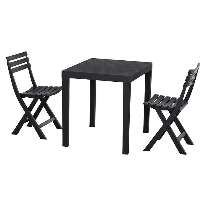 Progarden Gartenmöbel-Set Club (3 -tlg., Kunststoff, Anthrazit) | BAUHAUS
