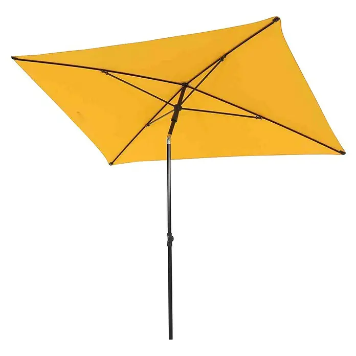 Siena Garden Marktschirm City Push - Gelb, Bespannungsmaß (L x B): 140 x 210 cm - Gelber quadratischer Sonnenschirm mit Stahlständer für den Außenbereich. Bietet Schatten und Schutz vor der Sonne.