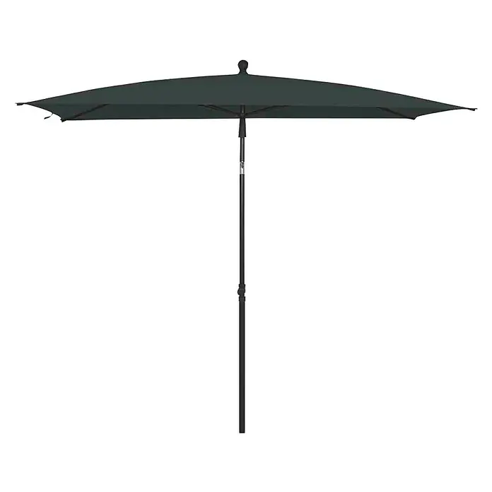 Siena Garden Marktschirm City Push - Anthrazit, Bespannungsmaß (L x B): 140 x 210 cm - Sonnenschirm mit dunkelgrünem Bezug und stabilem, schwarzem Ständer für den Garten oder die Terrasse.