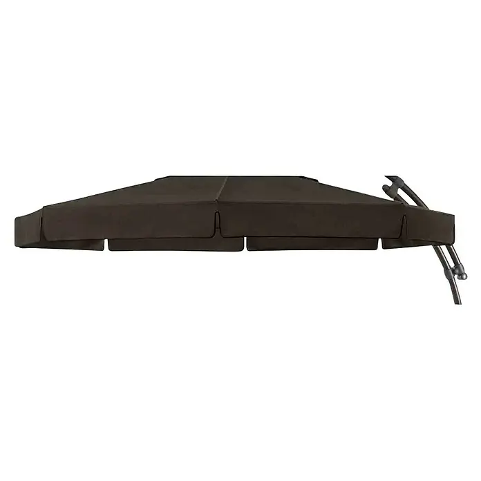 Sun Garden Schirmbezug Easy Sun - Anthrazit, Passend für: Sunfun Ampelschirmgestell Easy Sun, 350 cm - Detailaufnahme des stilvollen, braunen Sonnenschirms, der Schatten und Schutz vor der Sonne bietet.\n