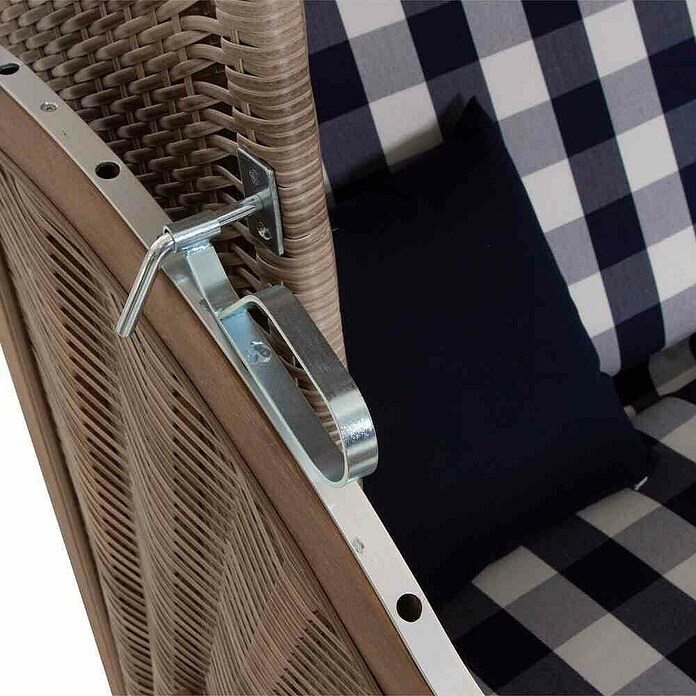DeVries Strandkorb Trendy (L x B x H: 130 x 80 x 165 cm, Blau-Weiß (kariert)) | BAUHAUS