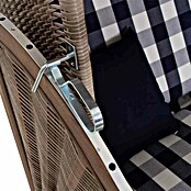 DeVries Strandkorb Trendy (L x B x H: 130 x 80 x 165 cm, Blau-Weiß (kariert)) | BAUHAUS