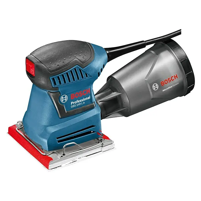 Bosch Professional Lijadora orbital eléctrica GSS 140-1A - 180 W, Número de oscilaciones marcha en vacío: 24.000 r.p.m. - La lijadora orbital Bosch GSS 140-1 A Professional con aspiración de polvo para un lijado preciso y limpio.