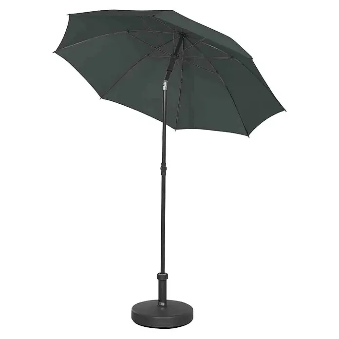 Siena Garden Marktschirm rund City Push - Anthrazit, Durchmesser Bespannung: 180 cm - Schwarzer Gartenschirm mit stabilem Ständer, ideal für sonnige Tage im Freien. Der Sonnenschirm spendet Schatten und Schutz vor UV-Strahlen.