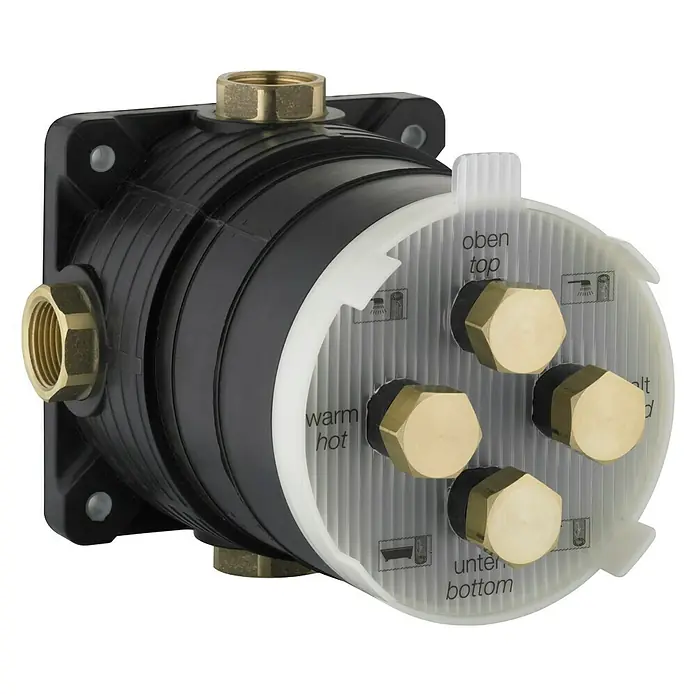 Kludi Unterputzsystem Flexx.Boxx - Einbautiefe: 80 mm - 110 mm, Schwarz - Einbaukörper für Duscharmaturen mit Anschlüssen für Warm- und Kaltwasser sowie für Brausekopf und Handbrause.