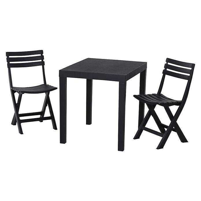 Progarden Gartenmöbel-Set Club (3 -tlg., Kunststoff, Anthrazit) | BAUHAUS