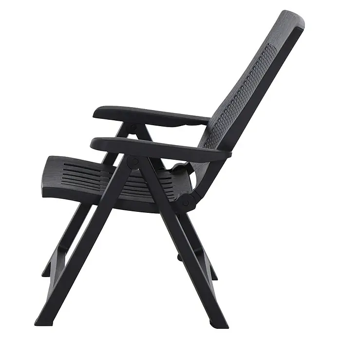 Progarden Klappstuhl Gold - Klappbar, Anthrazit, B x T x H: 57 x 59 x 106 cm - Klappbarer Gartensessel aus dunklem Kunststoff, ideal für Terrasse und Garten. Bequemes und praktisches Design für entspannte Stunden im Freien.
