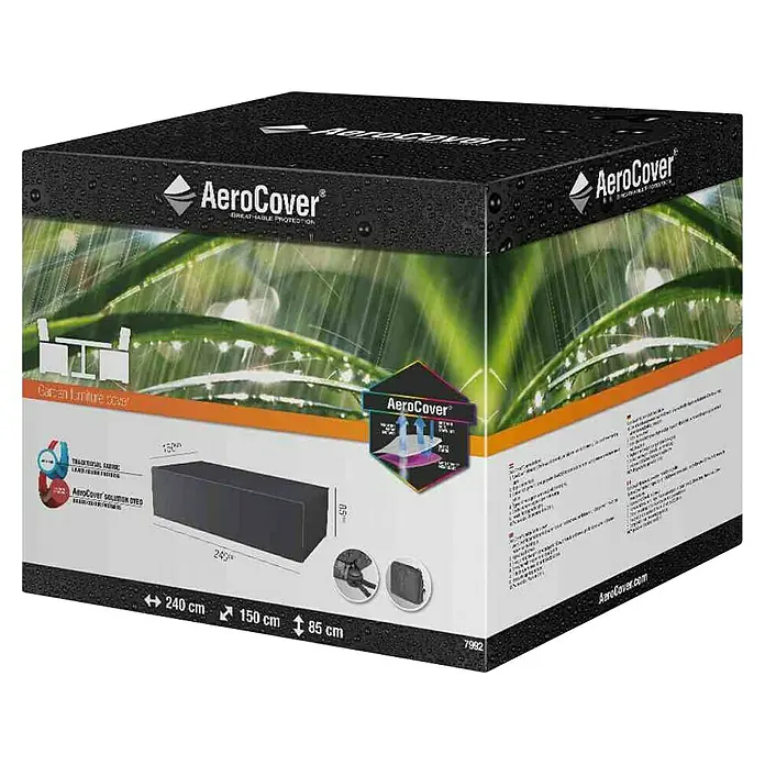 Sitzgruppen-Schutzhülle Aerocover - L x B x H: 240 x 150 x 85 cm, Kunststoff - Produktbild einer AeroCover Abdeckung für Gartenmöbel, die vor Witterungseinflüssen schützt.