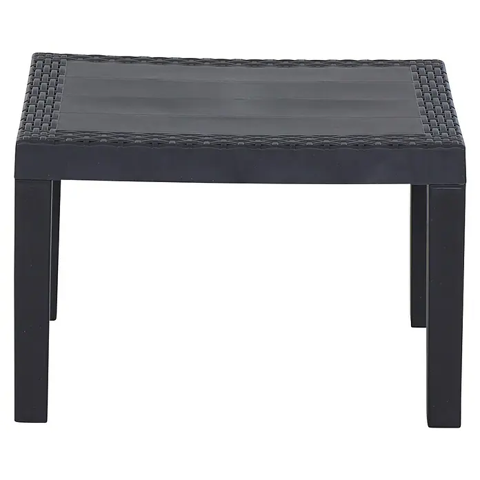 Progarden Gartenmöbel-Set Kraka - 3 -tlg., 100% Polyester, 100% Polypropylen, Anthrazit - Schwarzer Rattan-Couchtisch mit stabilen Beinen. Perfekt für den Innen- und Außenbereich, ein stilvolles Möbelstück.