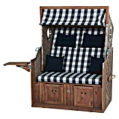 DeVries Strandkorb Trendy (L x B x H: 130 x 80 x 165 cm, Blau-Weiß (kariert)) | BAUHAUS