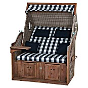 DeVries Strandkorb Trendy (L x B x H: 130 x 80 x 165 cm, Blau-Weiß (kariert)) | BAUHAUS