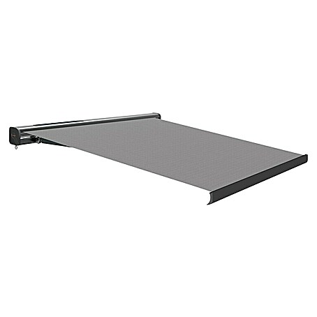 SmartSun Toldo de cofre completo Dark Fiji (Gris piedra, Ancho: 3,95 m, Caída: 3 m)