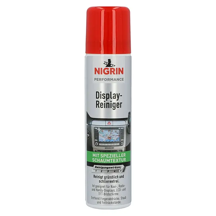 Nigrin Performance Display-Reiniger - 75 ml - Eine Dose Nigrin Display-Reiniger mit speziellem Schaum für Navi-, Radio- und Handy-Displays, LCD- und TFT-Bildschirme.