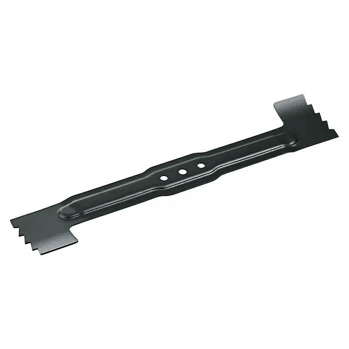 Bosch Ersatzmesser für Rasenmäher Bosch Elektro-Rasenmäher AdvancedRotak 44-750 - Bosch Elektro-Rasenmäher AdvancedRotak 44-750 - Nahaufnahme eines Rasenmähermessers aus Metall, das für effizientes Schneiden und Trimmen von Grasflächen konzipiert ist.