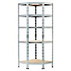 Regalux Eckregal (H x B x T: 180 x 70 x 40 cm, Traglast pro Boden: 175 kg, Anzahl Böden: 5 Stk., Stecken, Silber) | BAUHAUS
