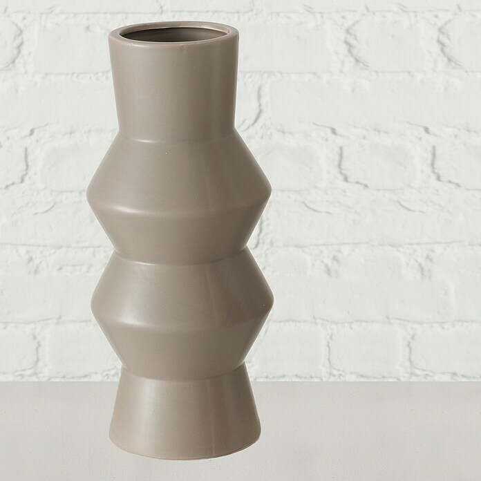 Vase Sybil (Ø x H: 13 x 30 cm, Keramik, Zackig, Beige) | BAUHAUS