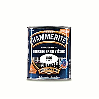 Hammerite Esmalte para metal Hierro y Óxido Liso (Blanco, 250 ml, Liso)