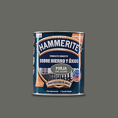 Hammerite Esmalte para metal Hierro y Óxido (Dark Grey, 750 ml, Efecto forja)