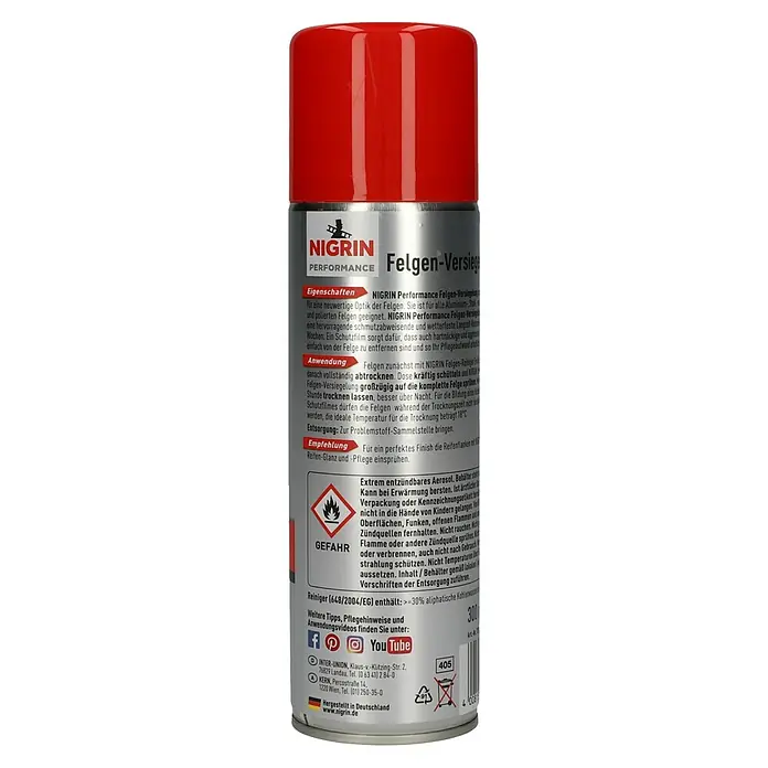 Nigrin Felgenversiegelung - 300 ml - Nigrin Performance Felgen-Versiegelungsspray für eine neuwertige Felgenoptik, schützt vor Schmutz und Witterungseinflüssen.