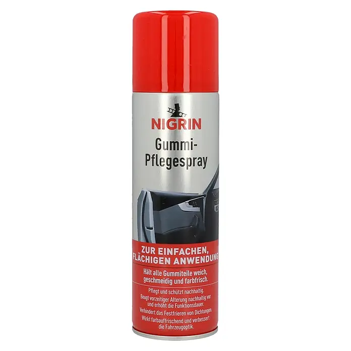 Nigrin Gummi-Pflegespray - 300 ml - Nigrin Gummi-Pflegespray: Schützt und pflegt Gummiteile, hält sie weich und geschmeidig. Verhindert Festfrieren und verbessert die Fahrzeugoptik.