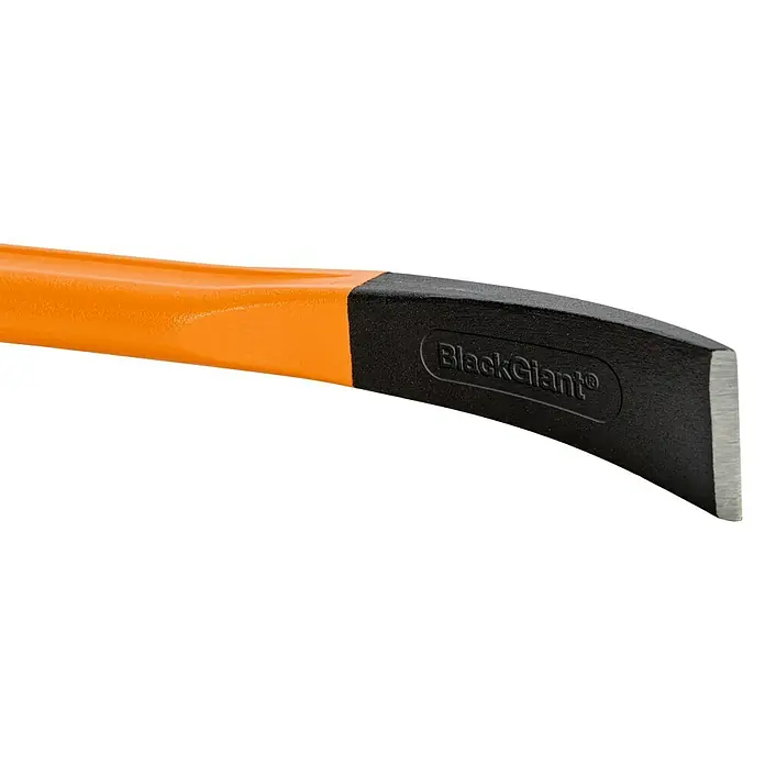 Picard Nageleisen-Set BlackGiant-Bar® - Spezialstahl, 3 -tlg. - Nahaufnahme eines Black Giant Brecheisens mit orangefarbenem Griff und schwarzem Kopf.