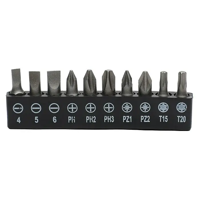 Fulmo Maletín de herramientas - 16 pzs. - Juego de puntas de destornillador: Varios tamaños y tipos para tornillos, ideal para aficionados al bricolaje y profesionales.