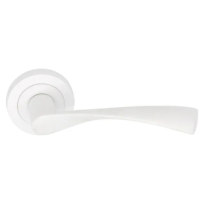 GDK Conjunto de picaporte A-620 - Blanco, Apto para: Puertas de madera - Elegante manija de puerta blanca. El diseño simple hace que esta manija sea un complemento atemporal para cualquier puerta.