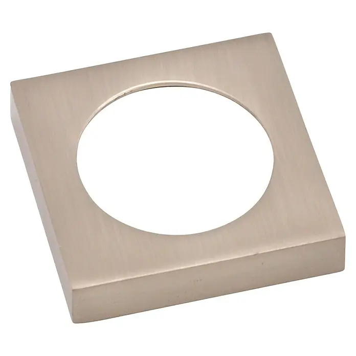 GDK Roseta sin anilla - Beige, Cuadrado - Roseta cuadrada de níquel cepillado con un corte circular.
