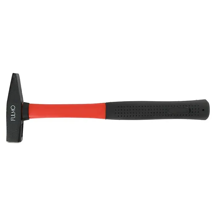 Fulmo Bolsa para herramientas - An x Pr x Al: 15 x 32 x 21 cm, Poliéster, 25 pzs. - Un martillo FULMO con mango rojo y negro, ideal para proyectos de bricolaje y aplicaciones profesionales.