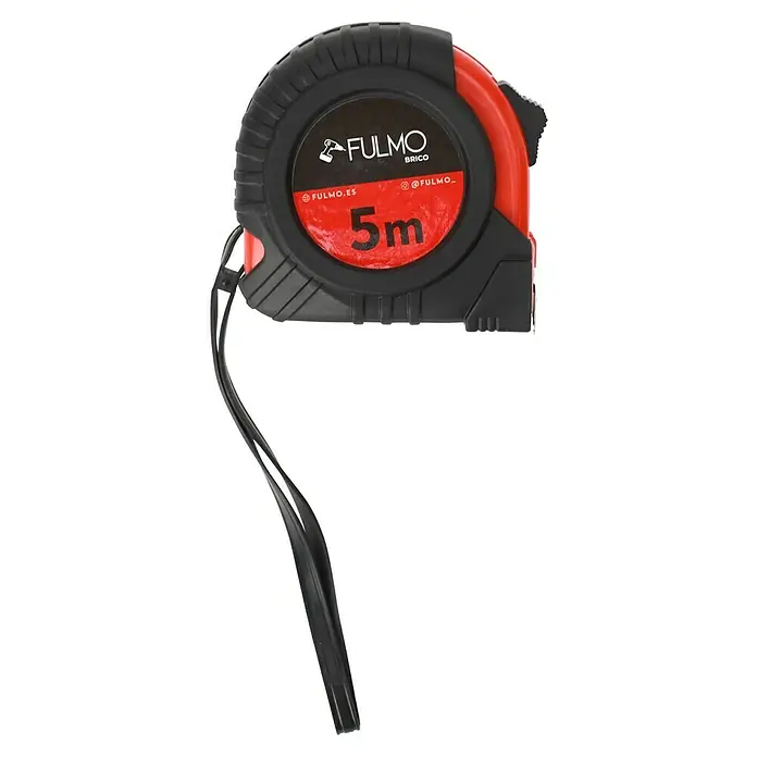 Fulmo Bolsa para herramientas - An x Pr x Al: 15 x 32 x 21 cm, Poliéster, 25 pzs. - Un metro de cinta rojo y negro "FULMO BRICO", de 5 metros de longitud, diseñado para mediciones precisas en proyectos de construcción y bricolaje.